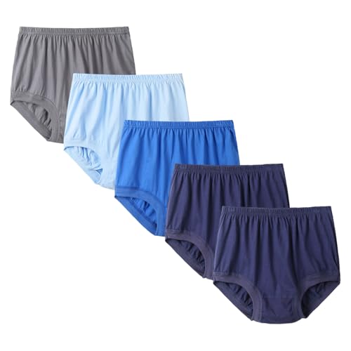 Boletochic Herren-Slips mit hoher Taille, einfarbig, Unterwäsche, atmungsaktive Baumwollhöschen, vollständige Abdeckung, weiche Stretch-Unterhosen, 5er-Pack von Boletochic
