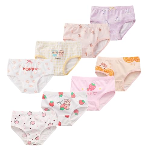Boletochic Mädchen Unterhosen Baumwolle Baby Unterwäsche für 2-12 Jahre Kleinkind Höschen weich atmungsaktiv Slips 8er Pack von Boletochic