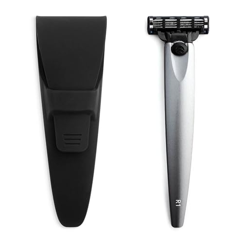 Bolin Webb Rasiermesser und Reiseetui Ausgestattet mit Gillette Mach3 Klingenpatrone Luxus-Rasierer für Männer - Giftable R1 Style (Gelb) (Argent) von Bolin Webb