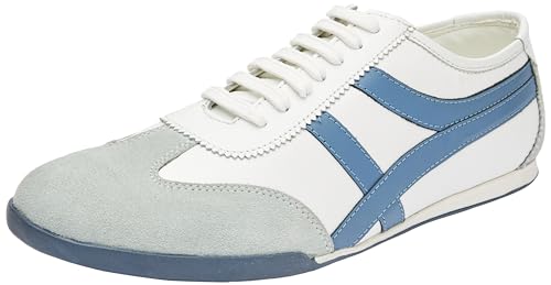 Boline Herren Sneakers aus Leder, Weiss Blau, 40 EU von Boline