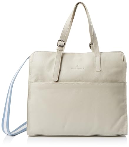 Boline Women's Shopper Bag aus Leder Reißverschluss, Wollweiss von Boline