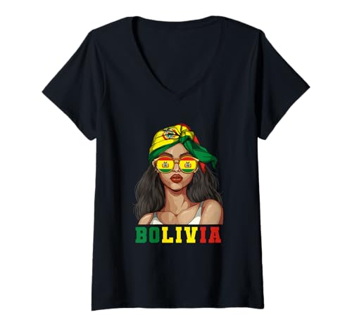 Damen Bolivien Bolivianer Frau T-Shirt mit V-Ausschnitt Damen Bolivien Bolivianer Frau T-Shirt mit V-Ausschnitt von Bolivianer Bolivien Geschenk