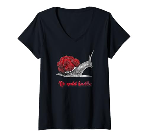 Damen Schnecke mit Bollenhut und Schwäbischem Spruch T-Shirt mit V-Ausschnitt von Bollenhut Collection
