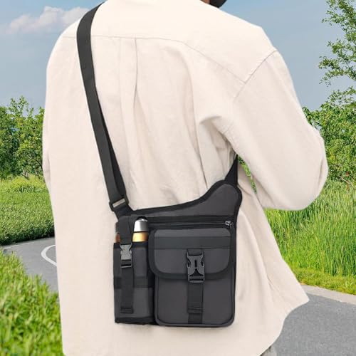 Bollisate Herren Schultertasche - Outdoor Sport Schultertasche Brustbeutel | Wasserdichte Rucksack Flaschenhalter Für Arbeit Schule Fitness Radfahren Wandern Camping Outdoor von Bollisate