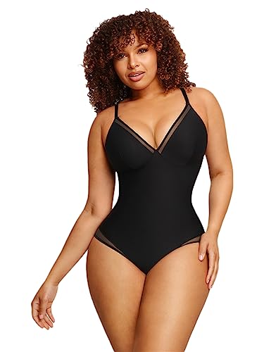 2023 Herbst Frauen Sexy Bodysuit Nahtlose Shapewear V-Ausschnitt Slim Shapewear, Schwarz , 50 von Bollrllr