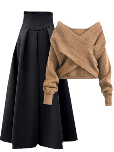 Bollrllr 2023 Herbst Frauen Rock Set Casual Pullover Pullover Hohe Taille Pullover Rock Zwei Stück Set Set2 XXL Bollrllr 2023 Herbst Frauen Rock Set Casual Pullover Pullover Hohe Taille Pullover Rock Zwei Stück Set Set2 XXL von Bollrllr