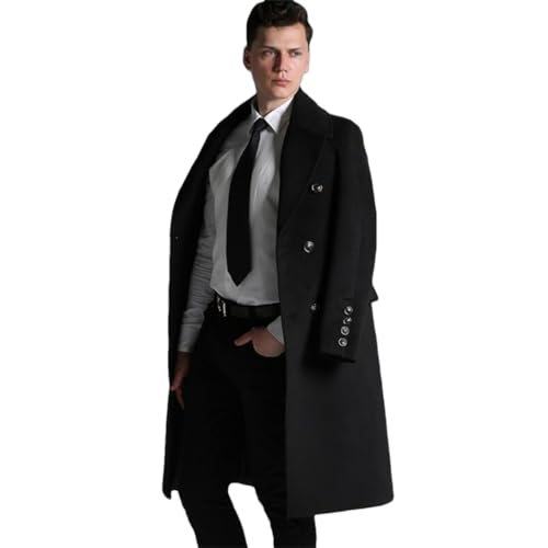 Bollrllr Herren Winterwollmantel Zweireihig Klassischer Business Mantel Black 6XL Bollrllr Herren Winterwollmantel Zweireihig Klassischer Business Mantel Black 6XL von Bollrllr