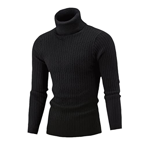 Herbst Winter Herren Rollkragenpullover Erwachsene Langarm Rollkragen Pullover Strickwaren Streetwear 4XL von Bollrllr
