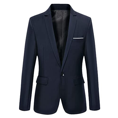 Herren Casual Western Fit Small Anzug Slim Korean Style Jacke Korean Shirt Hochzeit Blazer Navy 6XL von Bollrllr