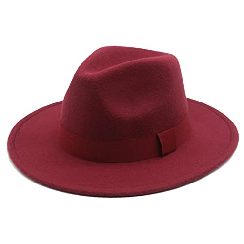 Herren Hut Fedora Hut Breite Krempe Band Solid Classic Formal Vintage Fedora von Bollrllr