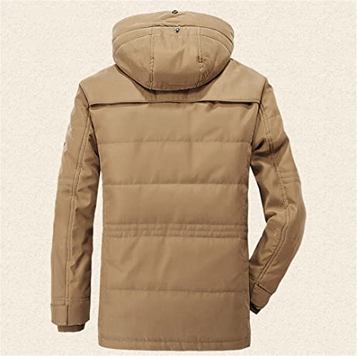 Herren Winter Warm Fleece Abnehmbare Kapuzenjacke Casual Baumwolle Outdoor Fell Windbreaker Verdickte Jacke Kaffee L 50-58kg von Bollrllr