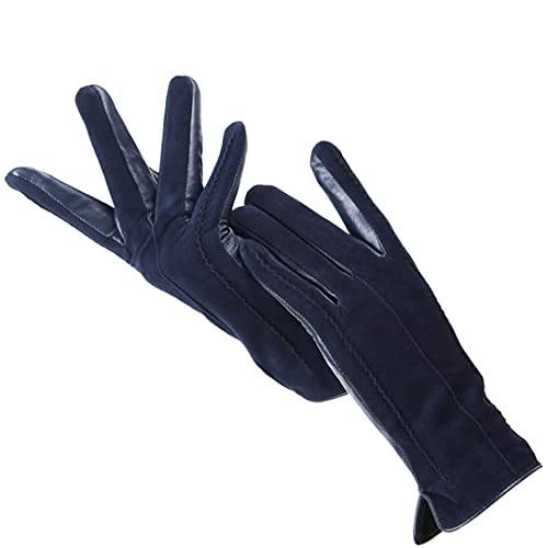 Touch Gloves Color Winter Damen Lederhandschuhe Echtes Wildleder 50% Echtleder 50% Damenhandschuhe Dunkelblau 7 Touch Gloves Color Winter Damen Lederhandschuhe Echtes Wildleder 50% Echtleder 50% Damenhandschuhe Dunkelblau 7 von Bollrllr
