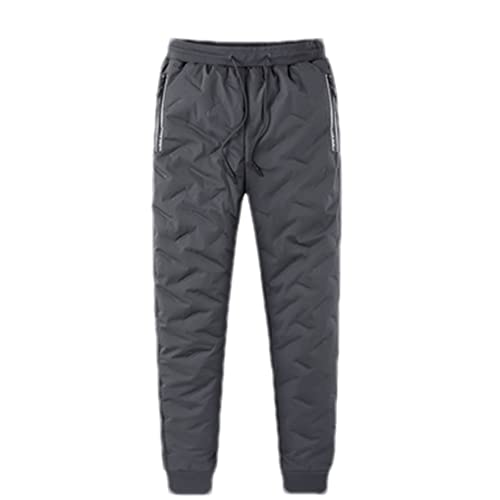 Winterhose Herren Fleece Verdickte Warme Kunstfellhose Daunenhose Freizeithose Outdoorhose Wanderhose Krawatte Füße Grau S von Bollrllr