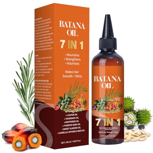 Batana Öl für Haarwachstum, 100% Natürlich Batana Oil Stimuliert das Haarwachstum, Repariert Geschädigtes Haar, Beseitigt Splissenden und Verhindert Haarausfall für Männer und Frauen (120ml) von BoloShine