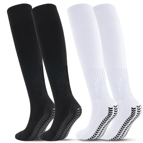 BolosShine Fußballsocken für Herren Damen, Lange Sportsocken, Anti Rutsch Grip Fußball Socken Kompressionsstrümpfe Rutschfeste Sportsocken von BoloShine