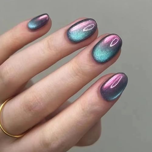 Boloshine 24 Stück Künstliche Nägel Kurze Eckig, French Tip Press on Nails Square Long Fake Nails, Ballerina Natural Kunstnägel Full Cover Nageltips für Frauen Mädchen Nail Art DIY, Aurora von BoloShine