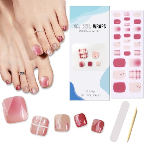 Boloshine 26 Stücke UV Gel Nagelfolie Für Fußnägel, Selbstklebend Fußnagelfolie Full Wraps Zehennagellack-Aufkleber, Maniküre Sticker mit Nagelfeilefür Fußnagel Nagelkunst(Süßer Raum) von BoloShine