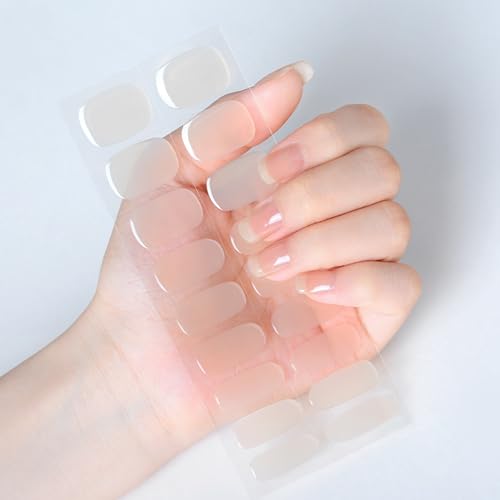 Boloshine UV Gel Nagelfolie, 20PCS Gel Nagellack Aufkleber, Halbgehärtete Nagelsticker Selbstklebend, Full Wraps Aufkleber Nail Art Stickers DIY für Damen Mädchen(Nebeliger Morgen) von BoloShine