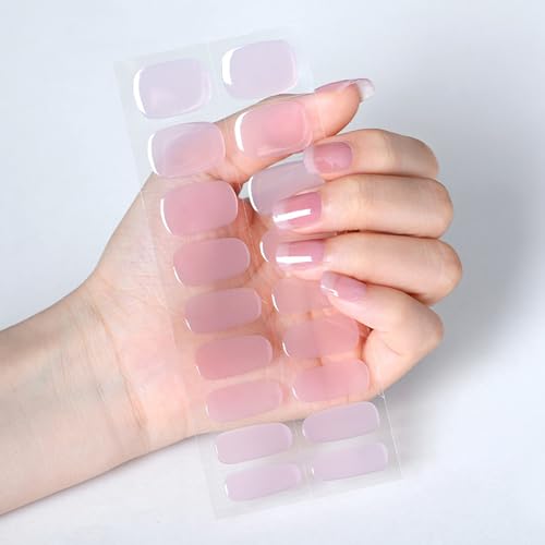Boloshine UV Gel Nagelfolie, 20PCS Gel Nagellack Aufkleber, Halbgehärtete Nagelsticker Selbstklebend, Full Wraps Aufkleber Nail Art Stickers DIY für Damen Mädchen(Pfirsichküsse) von BoloShine