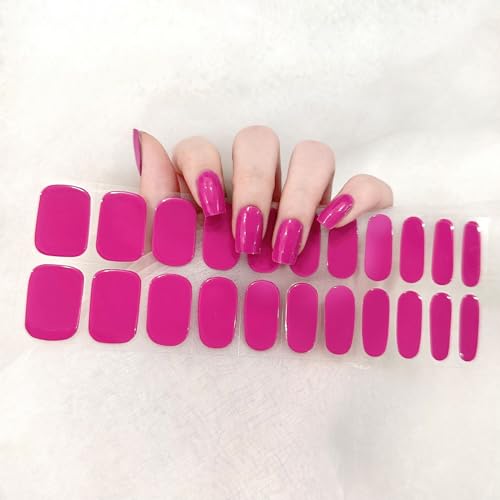 Boloshine UV Gel Nagellack Aufkleber, 22PCS Nagelfolie Selbstklebend Wraps Gel Nagelaufkleber mit Nagelfeile und Stick, Mode DIY Nagel Dekoration Nail Art Stickers für Damen Mädchen(Kirschbombe) von BoloShine