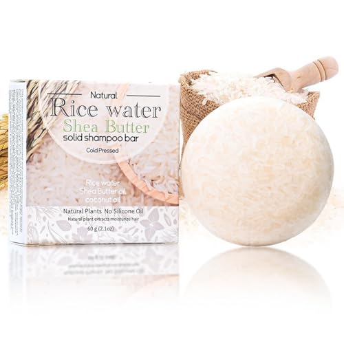 Reiswasser Shampoo Bar, Anti-Haarausfall Festes Shampoo Bar, Natural Haarseife für Männer und Frau, Shampo Seife für Haarwachstum, Nährend, Volumenstärkend und Stärkend (Reiswasser) von BoloShine