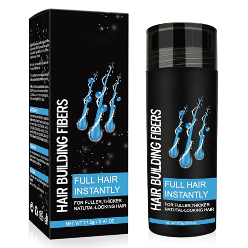 Streuhaar zur Haarverdichtung, Hair Fibers Streuhaar Männer Frauen bei Haarausfall, Faser-Haarpulver zum Sofortigen für Haarausfall und lichtem Haar, 27.5g (Schwarz) von BoloShine