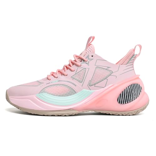 Bolognifi Herren-Basketball-Trainingsschuhe mit hohem Schaft und gewebten Sportschuhen Geschenk(Pink,45 EU) von Bolognifi