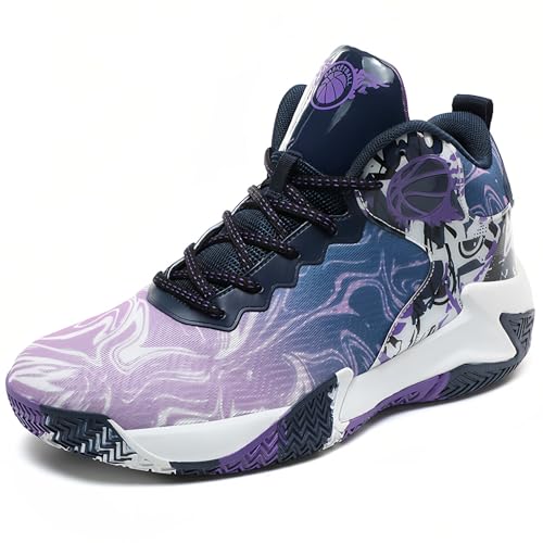 Bolognifi Herren-Basketballschuhe, rutschfeste und leichte Outdoor-Sportschuhe, Trainingsschuhe Geschenk(Purple,39 EU) von Bolognifi