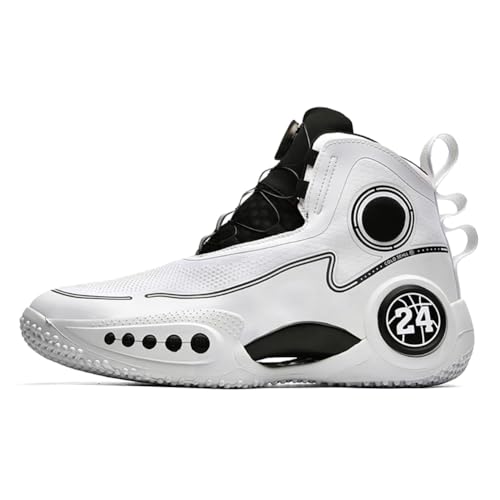Bolognifi Herren-Basketballschuhe for Sporttraining, hoch geschnitten, Knöchelstütze und rutschfeste Dämpfung Geschenk(White,42 EU) von Bolognifi