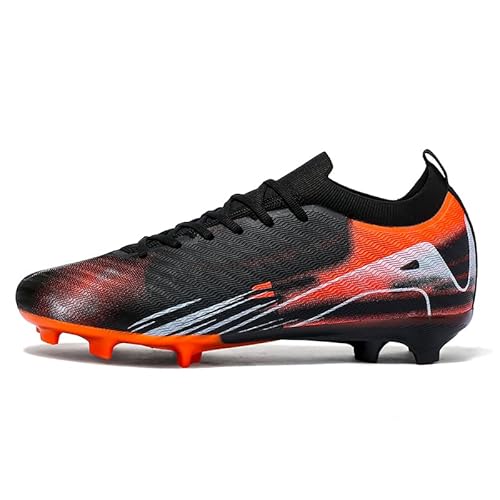 Bolognifi Herren-Fußballschuhe mit niedrig geschnittenen Riemen und Anti-Rutsch-Stollen. Sportliche Trainings-Fußballschuhe for Rasen(Ac-Black,45 EU) von Bolognifi