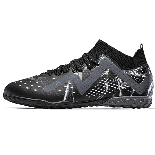 Bolognifi Herren-Fußballschuhe mit niedrig geschnittenen Riemen und Anti-Rutsch-Stollen. Sportliche Trainings-Fußballschuhe for Rasen(Af-Black,39 EU) von Bolognifi