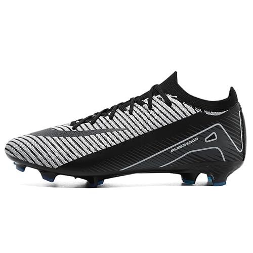 Bolognifi Herren-Fußballschuhe mit niedrig geschnittenen Riemen und Anti-Rutsch-Stollen. Sportliche Trainings-Fußballschuhe for Rasen(Ag-Black,38 EU) von Bolognifi