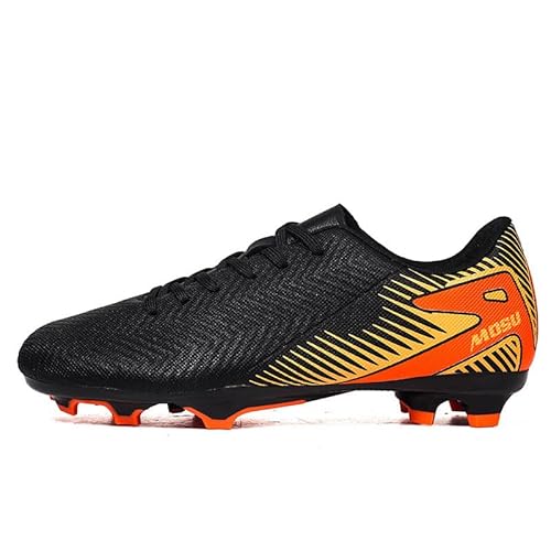 Bolognifi Herren-Fußballschuhe mit niedrig geschnittenen Riemen und Anti-Rutsch-Stollen. Sportliche Trainings-Fußballschuhe for Rasen(Aj-Black,38 EU) von Bolognifi
