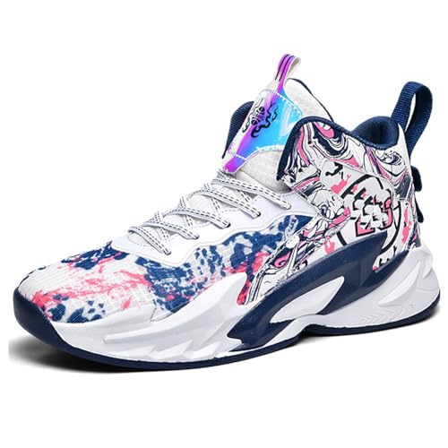 Bolognifi Herren High Top Basketballschuhe Outdoor Sports Running Tennis Sneakers Geschenk(Blue,40 EU) von Bolognifi