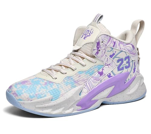 Bolognifi Herren High Top Basketballschuhe Outdoor Sports Running Tennis Sneakers Geschenk(Purple,37 EU) von Bolognifi