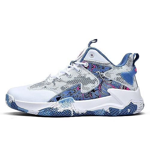 Bolognifi Herren Sport Anti-Rutsch-Basketballschuhe Trainingsschuhe Geschenk(White,45 EU) von Bolognifi