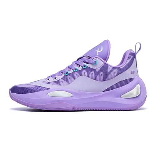 Bolognifi Jugend-Basketballschuhe, Court-Sportschuhe, Schulliga, Lauftraining, Straße, Outdoor-Sportschuhe Geschenk(Purple,40 EU) von Bolognifi