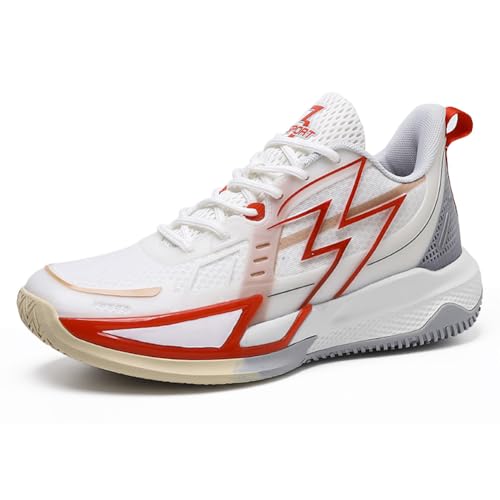 Bolognifi Leuchtende Basketballschuhe for Herren, verschleißfest und rutschfest, Sporttrainingsschuhe Geschenk(White,40 EU) von Bolognifi