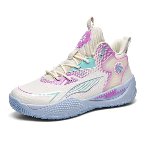 Bolognifi Robuste High-Top-Basketballschuhe for Männer/Frauen mit stylischem Colorblocking-Design Geschenk(Beige,41 EU) von Bolognifi