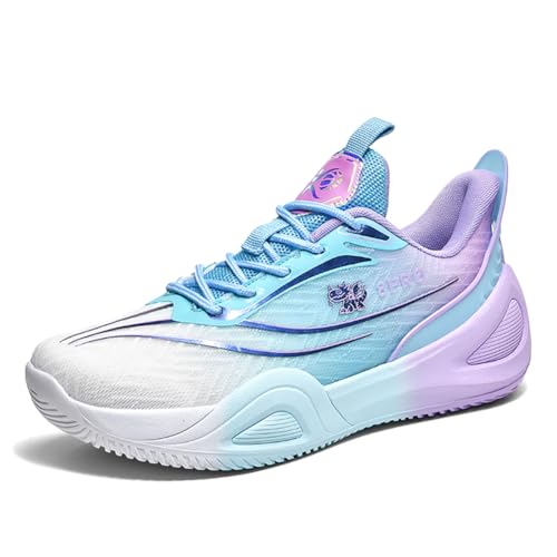 Bolognifi rutschfeste und verschleißfeste Basketball-Lauftrainingsschuhe for Herren Geschenk(Purple,44 EU) von Bolognifi