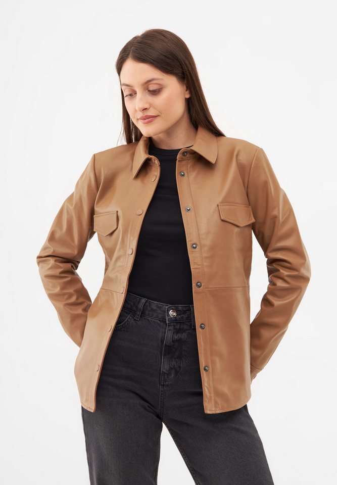 Bolongaro Trevor Businessshirt LEATHER Lederhemd, Druckknopfverschluss, Zwei Brusttaschen von Bolongaro Trevor