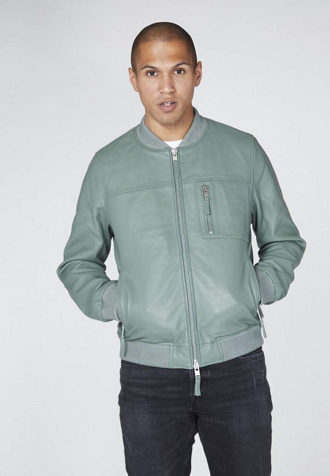 Bolongaro Trevor Lederjacke CLASSIC BOMBER Reißverschlusstaschen, superweiches Leder, gerippter Kragen von Bolongaro Trevor