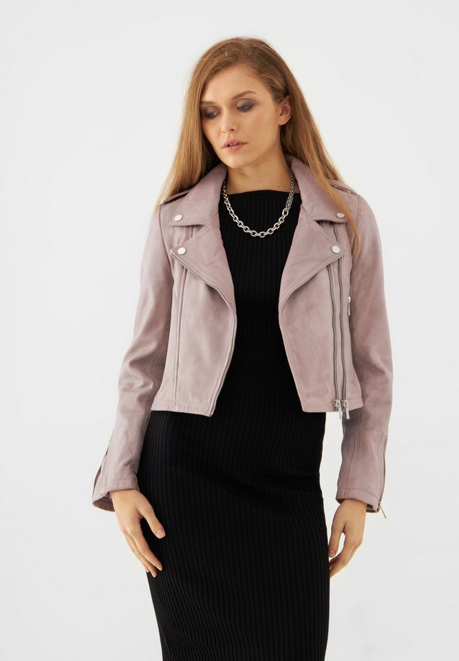 Bolongaro Trevor Lederjacke HANA BIKER Weiches Leder, gewalktes Finish, Panel-Details von Bolongaro Trevor