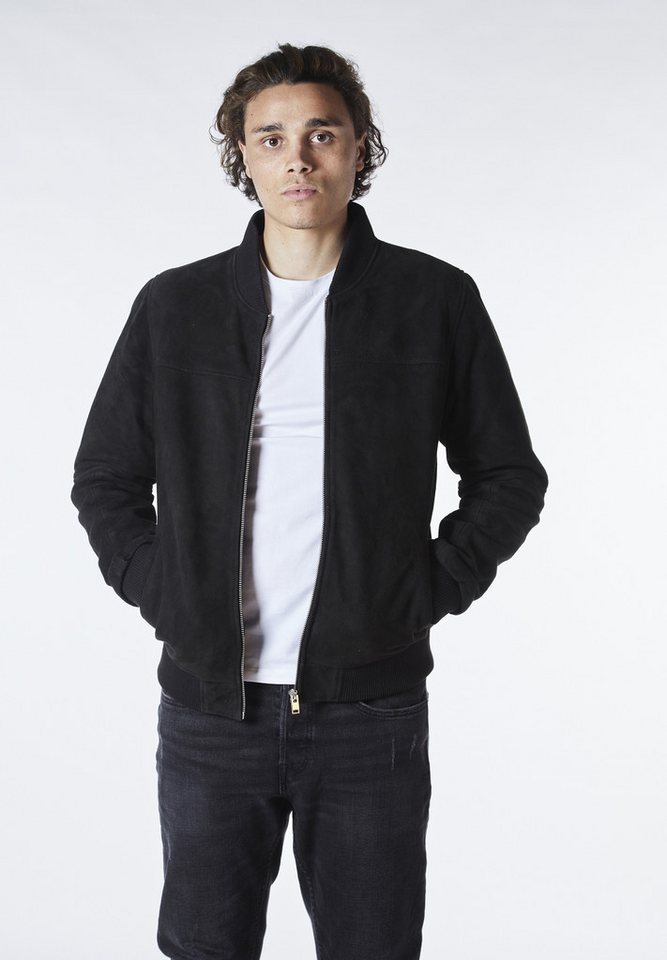 Bolongaro Trevor Lederjacke Mikey Bomber Sued Bomberjacke,Rippenkragen von Bolongaro Trevor