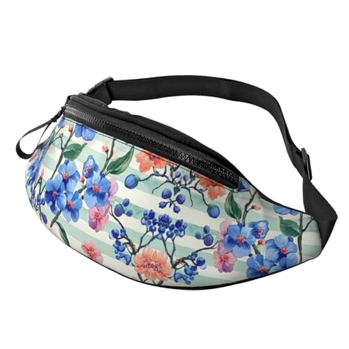 BoltPack Bauchtasche für Damen und Herren, mit verstellbarem Riemen, leichte, wasserdichte Hüfttasche für Sport, Wandern, Laufen, Blumen 17, Einheitsgröße, Trekkingrucksack von Boltpack