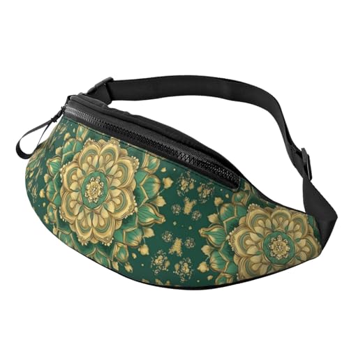 BoltPack Bauchtasche für Damen und Herren, mit verstellbarem Riemen, leichte, wasserdichte Hüfttasche für Sport, Wandern, Laufen, Blumen-Mandala 11, Einheitsgröße, Trekkingrucksack von Boltpack