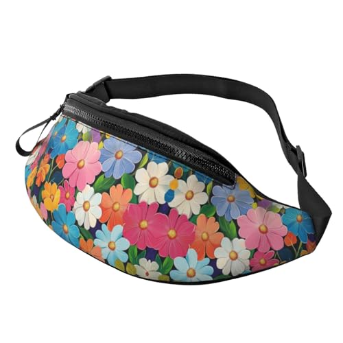 BoltPack Bauchtasche für Damen und Herren, mit verstellbarem Riemen, leichte, wasserdichte Hüfttasche für Sport, Wandern, Laufen, Bunte schöne Blumen 2, Einheitsgröße, Trekkingrucksack BoltPack Bauchtasche für Damen und Herren, mit verstellbarem Riemen, leichte, wasserdichte Hüfttasche für Sport, Wandern, Laufen, Bunte schöne Blumen 2, Einheitsgröße, Trekkingrucksack von Boltpack