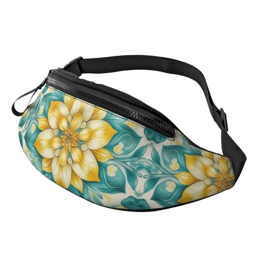 BoltPack Bauchtasche für Damen und Herren, mit verstellbarem Riemen, leichte, wasserdichte Hüfttasche für Sport, Wandern, Laufen, Flower Mandala 5, Einheitsgröße, Trekkingrucksack von Boltpack
