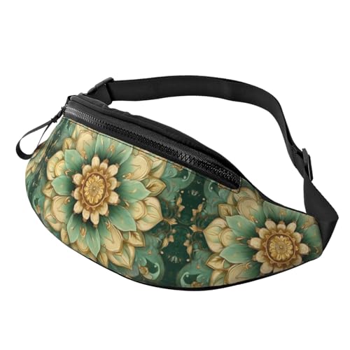 BoltPack Bauchtasche für Damen und Herren, mit verstellbarem Riemen, leichte, wasserdichte Hüfttasche für Sport, Wandern, Laufen, Flower Mandala 7, Einheitsgröße, Trekkingrucksack von Boltpack