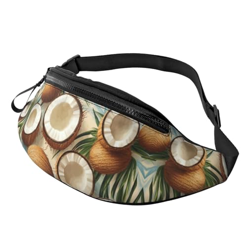 BoltPack Bauchtasche für Damen und Herren, mit verstellbarem Riemen, leichte, wasserdichte Hüfttasche für Sport, Wandern, Laufen, Kokosnuss-Muster 4, Einheitsgröße, Trekkingrucksack BoltPack Bauchtasche für Damen und Herren, mit verstellbarem Riemen, leichte, wasserdichte Hüfttasche für Sport, Wandern, Laufen, Kokosnuss-Muster 4, Einheitsgröße, Trekkingrucksack von Boltpack